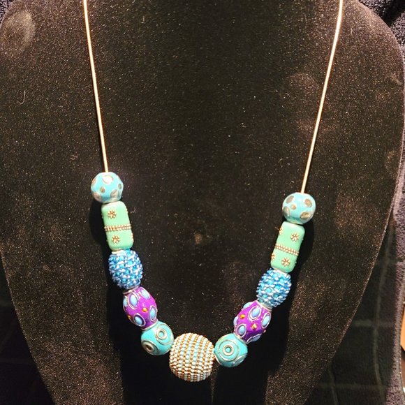 Sterling Silver Tibetan Bead Boho Necklace - Picture 2 of 9